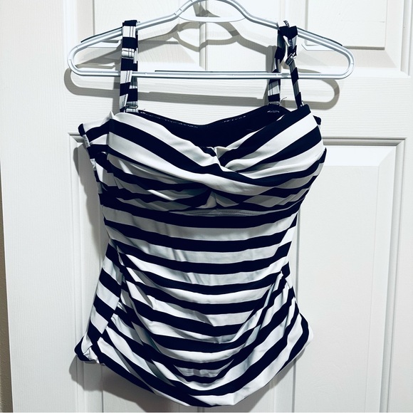 TOGS Austraila 🏝️ Black and White Striped Underwire Tankini - Picture 1 of 5